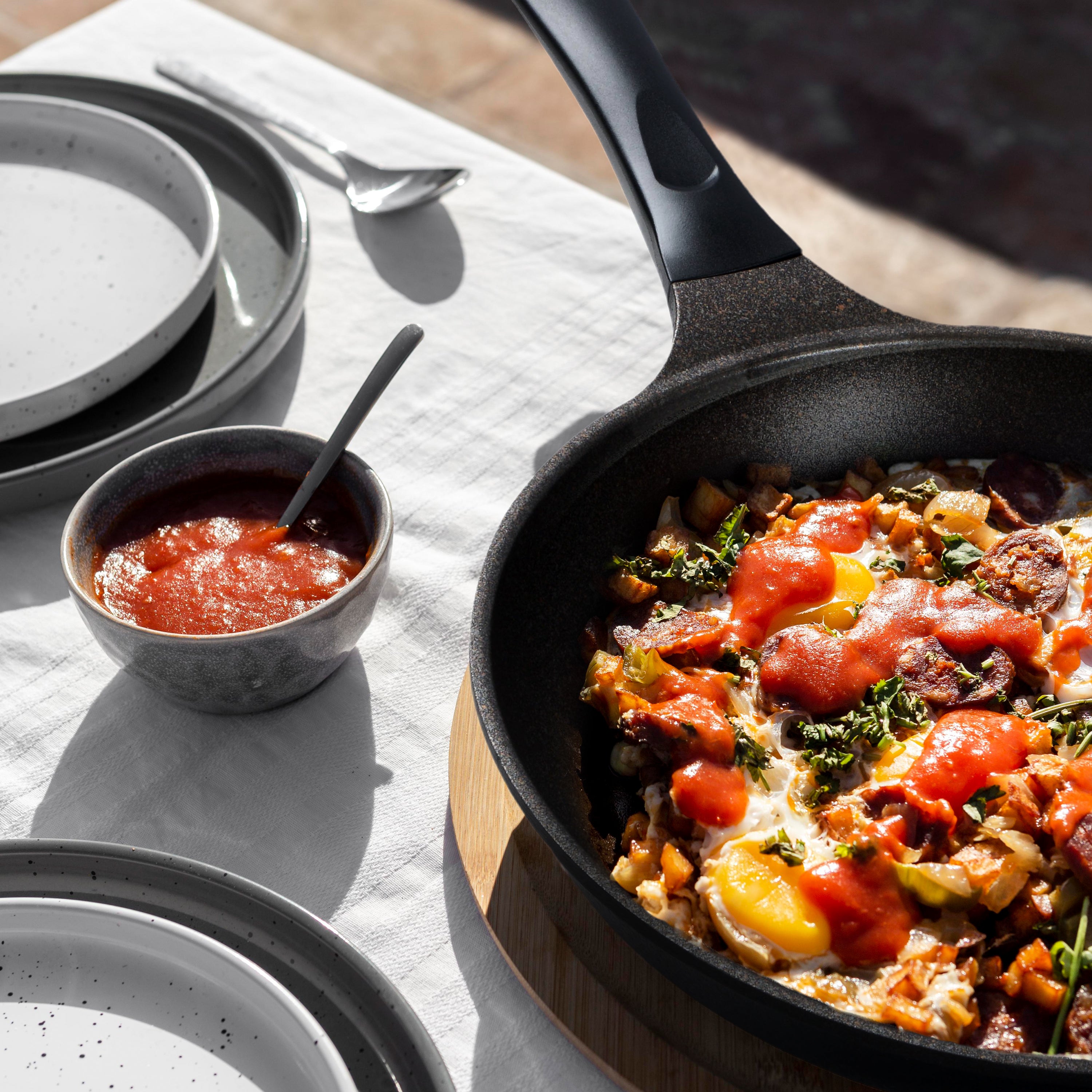 KOHAS 11" Prime Titanium Stone Coating Frying Pan, Black