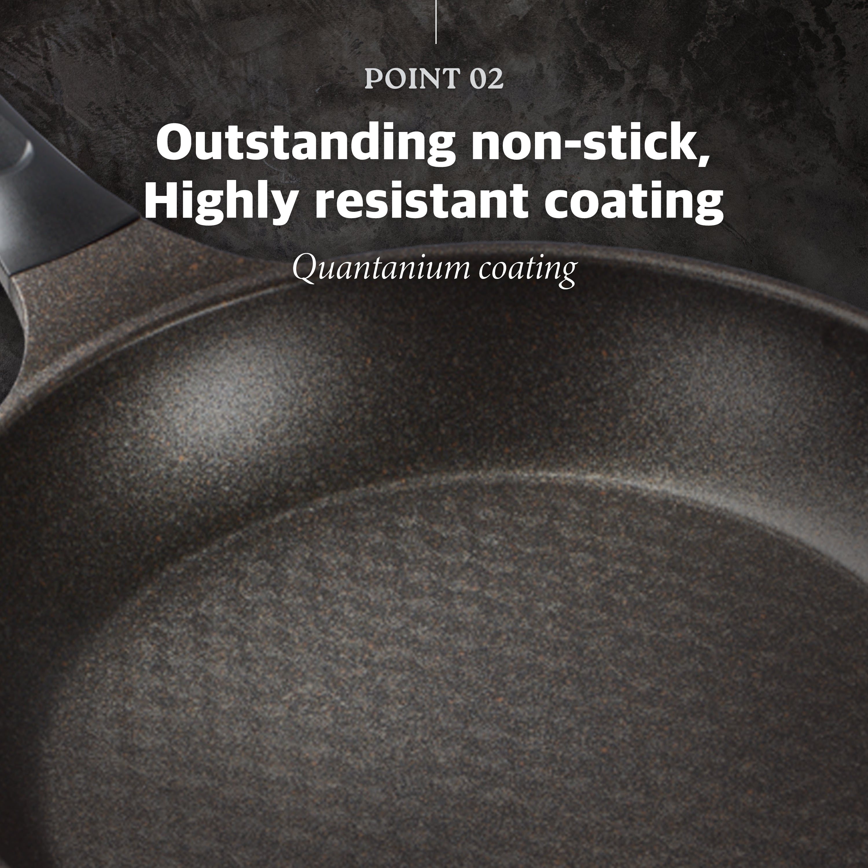 KOHAS 11" Prime Titanium Stone Coating Frying Pan, Black