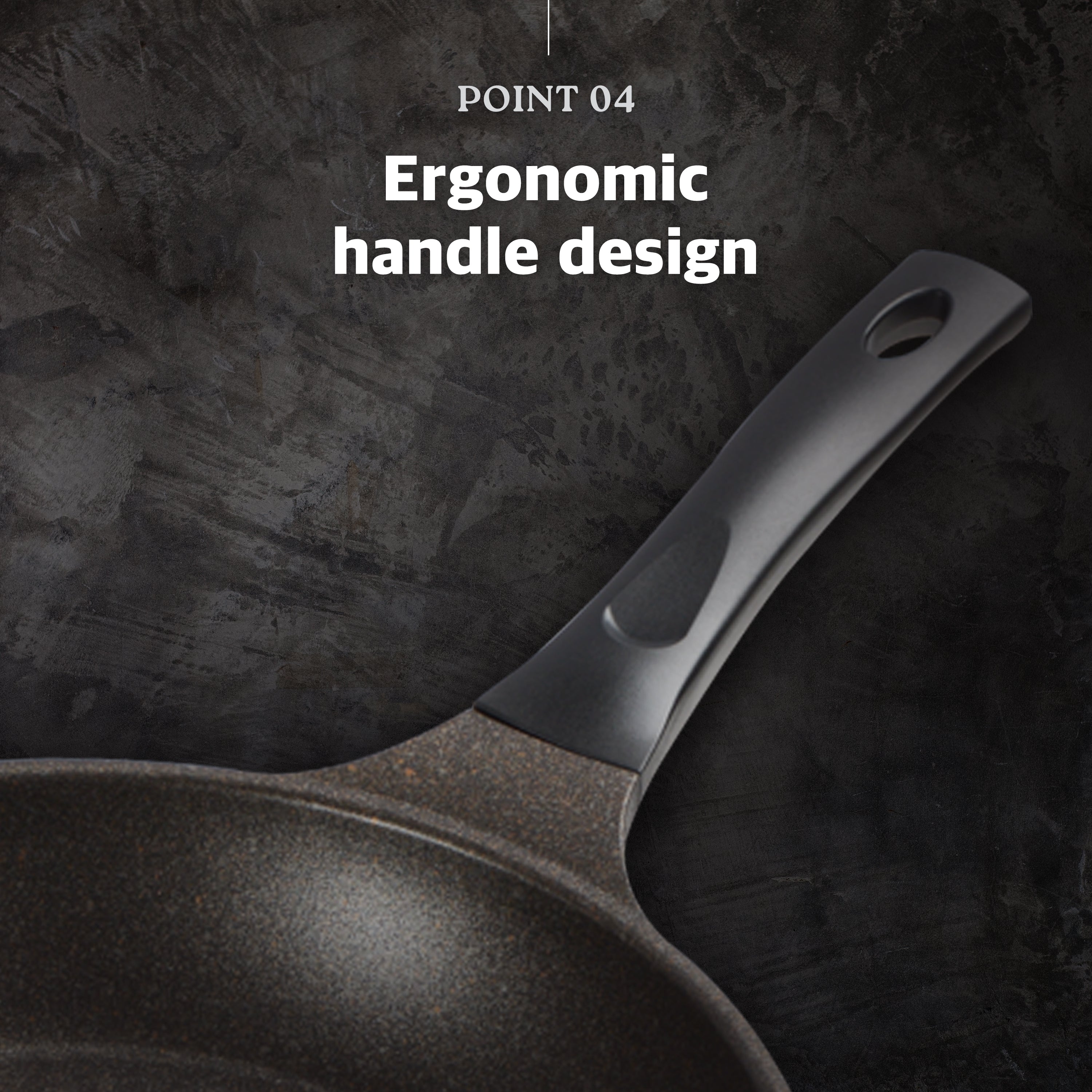 KOHAS 11" Prime Titanium Stone Coating Frying Pan, Black
