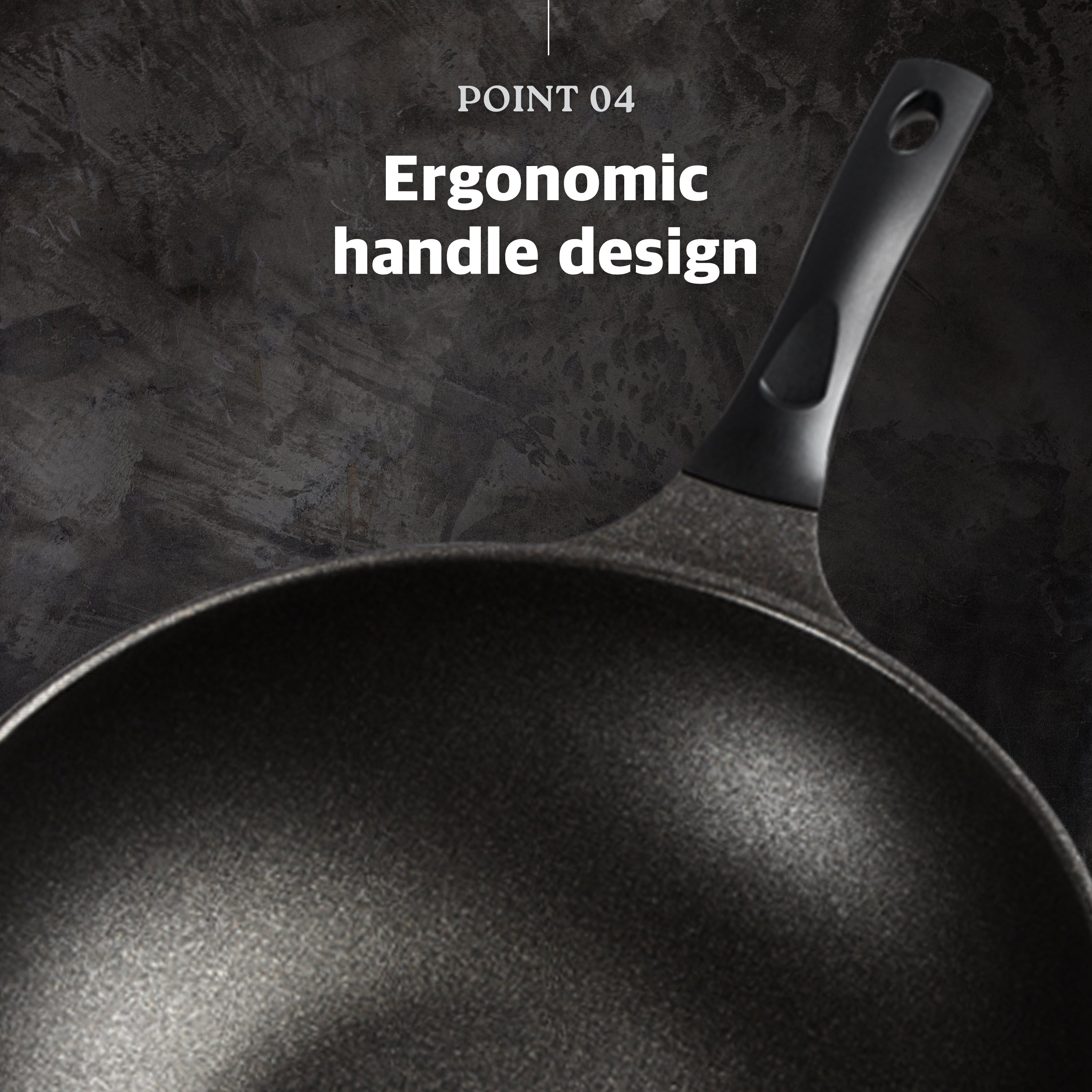 KOHAS Prime Titanium Stone Coating Wok Pan, Black (11.8"/12.6")