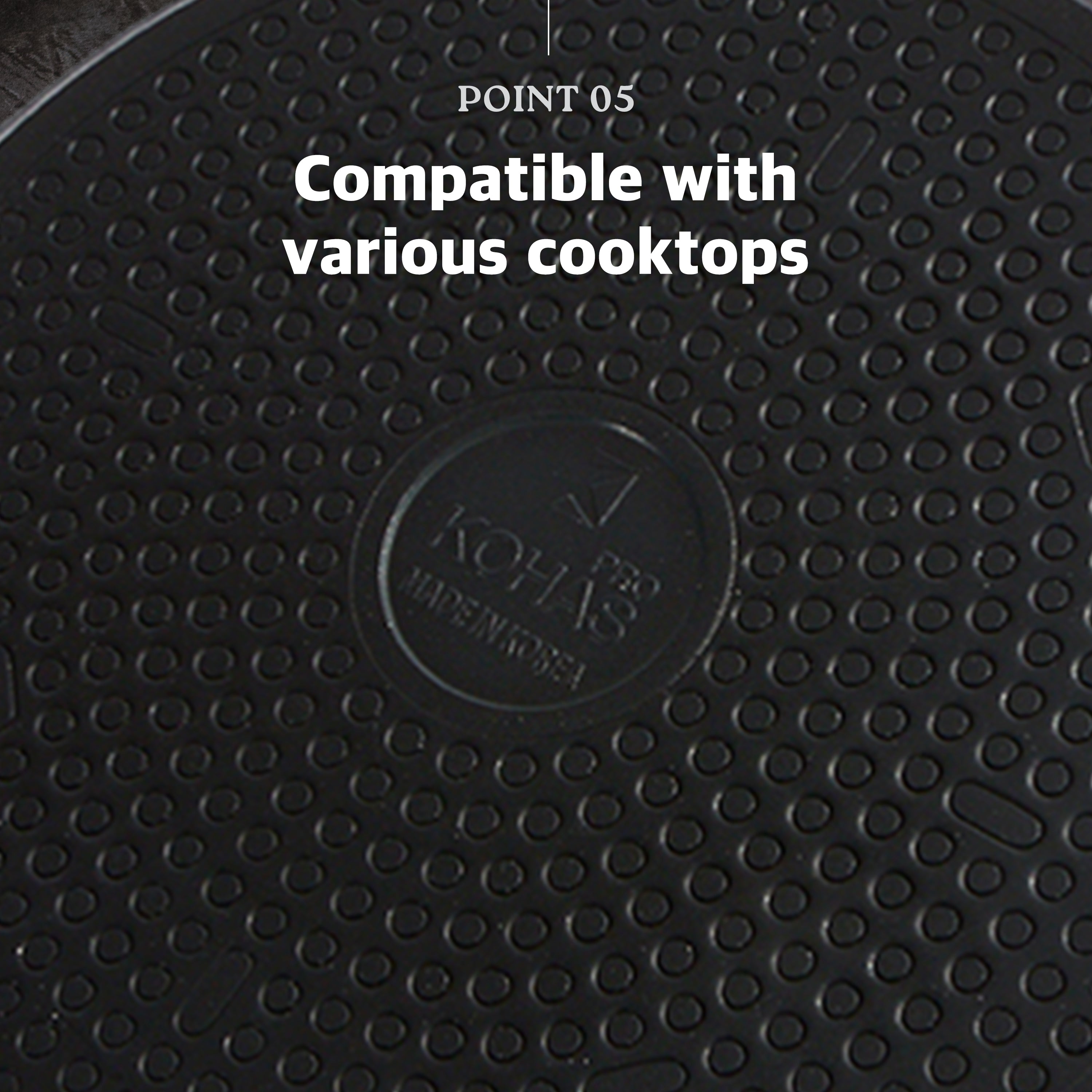 KOHAS Prime Titanium Stone Coating Wok Pan, Black (11.8"/12.6")