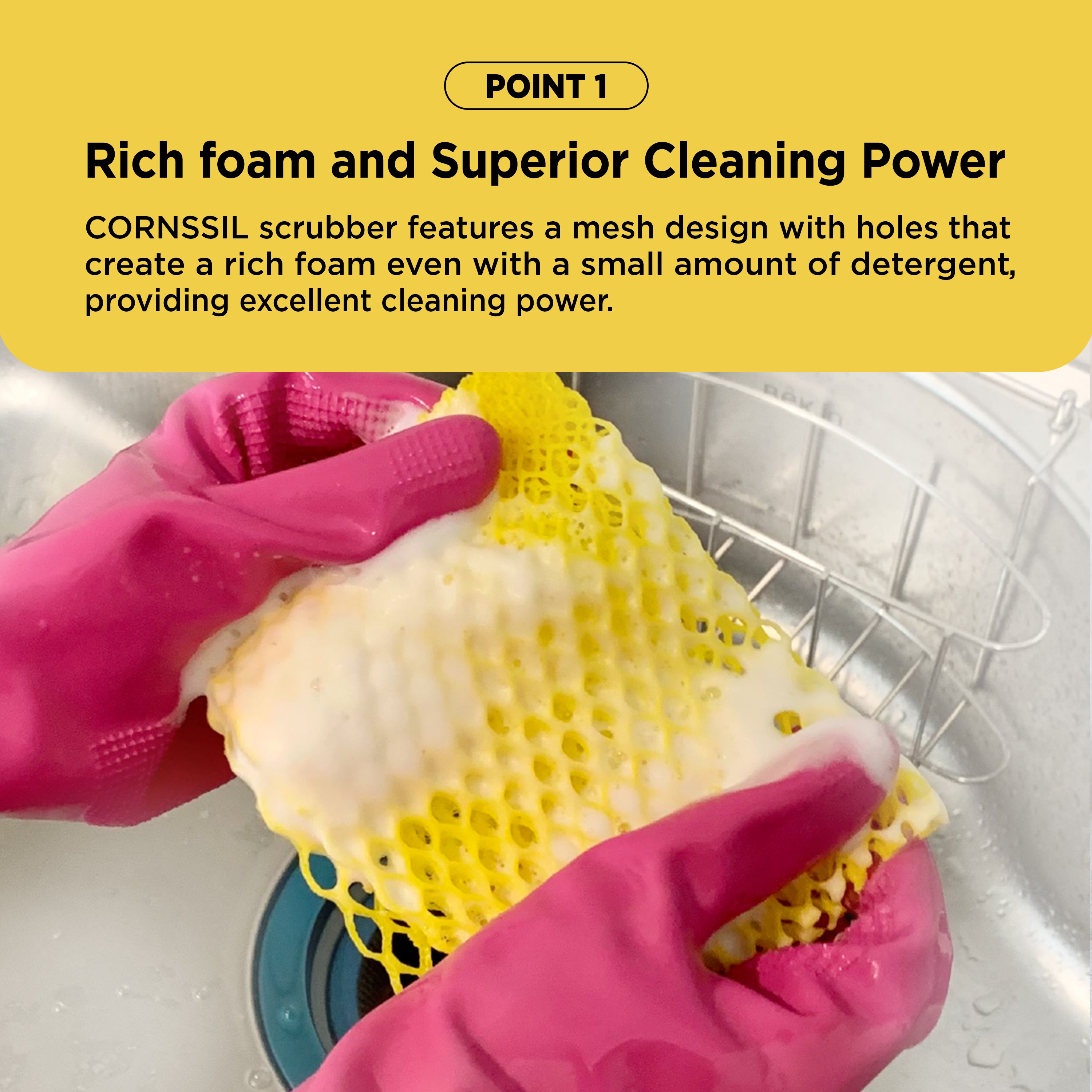 K-CORNSSIL PLA Mesh Net Scrubber, 5pcs/pack