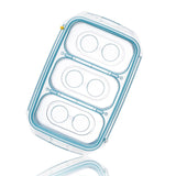 Easily Pop Out 3 Compartments Tray with Lid, Blue