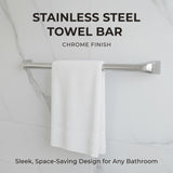 Bathroom Towel Bar – 20" Chrome-Finished Stainless Steel Wall Mount Rack with Mounting Kit – Rust-Resistant, Modern Design for Bathroom, Toilet, or Sink Area