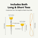 Birdie1 Smart Golf Tees (Long Tees+Short Tees) 1P, (Yellow, Green, Blue, Orange 4 color)
