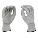 Black Melange HPPE Blended Glove - Grey PU Palm coated (4 sizes), 5ea