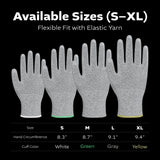 Black Melange HPPE Blended Glove - Grey PU Palm coated (4 sizes), 5ea