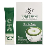 Coffee Bean Matcha Latte Sticks, 8 Single-Serve Packets – Made with Jeju Matcha for a Smooth, Balanced Green Tea Latte – Enjoy Hot or Iced