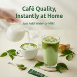 Coffee Bean Matcha Latte Sticks, 8 Single-Serve Packets – Made with Jeju Matcha for a Smooth, Balanced Green Tea Latte – Enjoy Hot or Iced
