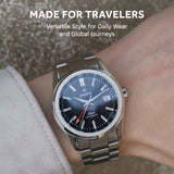 DWARD GMT Rover Automatic Watch with Dual Time Zone Function – Sapphire Crystal, 316L Stainless Steel - 4 Colors