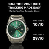 DWARD GMT Rover Automatic Watch with Dual Time Zone Function – Sapphire Crystal, 316L Stainless Steel - 4 Colors