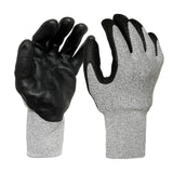 Grey Glass Fiber Glove - Black NBR Foam Palm coated XL(XL,L,M,S 4 size)