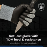 Grey Glass Fiber Glove - Black NBR Foam Palm coated XL(XL,L,M,S 4 size)