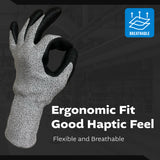Grey Glass Fiber Glove - Black NBR Foam Palm coated XL(XL,L,M,S 4 size)