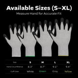 Grey Glass Fiber Glove - Black NBR Foam Palm coated XL(XL,L,M,S 4 size)