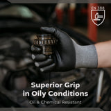 Grey Span-Nylon Glove - Black NITRILE Foam Palm coated XL(XL,L,M,S 4size)
