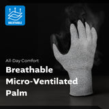 Grey Span-Nylon Glove - Black NITRILE Foam Palm coated (4 sizes), 5ea