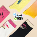 Michelo Learns DESIRE Let’s Rock 5 – Statement Socks / Unisex, Black
