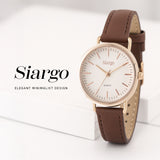 SIARGO SG-002 SWB Caper Collection 28mm Women’s Quartz Watch with Italian Leather Strap - 2 Colors