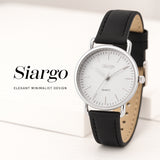 SIARGO SG-002 SWB Caper Collection 28mm Women’s Quartz Watch with Italian Leather Strap - 2 Colors