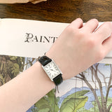 SIARGO Fennel 19mm Petite Watch with Guilloché Brass Case, Sapphire Glass, Cowhide Leather Strap, and Swiss Ronda Quartz Movement (Silver & Casual Black)