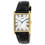 SIARGO Fennel 28mm Unisex Watch with Guilloché Brass Case, Sapphire Glass, Cowhide Leather Strap, and Swiss Ronda Quartz Movement (Gold & White Black)