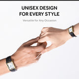 SIARGO Fennel 28mm Unisex Watch with Guilloché Brass Case, Sapphire Glass, Cowhide Leather Strap, and Swiss Ronda Quartz Movement (Gold & White Black)