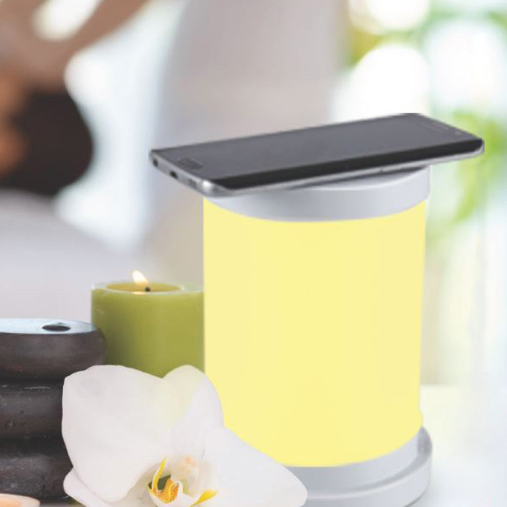 Wireless Charger with mood llight and wireless speaker (Color Therating C)