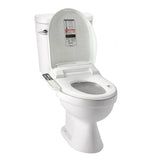 SmartBidet SB-110 Electric Bidet Seat for Most Elongated Toilets with Control Panel, Stainless Steel Nozzle with Removable Nozzle Cap, Child Wash Function, Slim and Strong Design in White