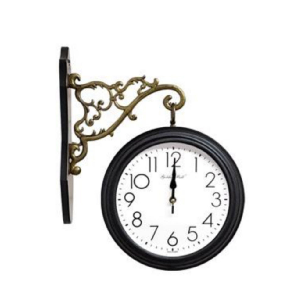 Two-Sided Modern Decorative Wall Clock (White)
