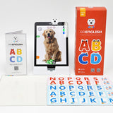 Pre-school AR English learning tool with app and alphabet card
