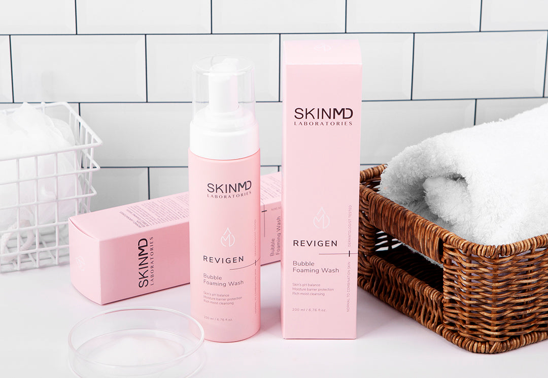 SKINMD LABORATORIES REVIGEN BUBBLE FOAMING WASH Excellent antibacterial properties, quickly clean a skin without any dryness and irritation