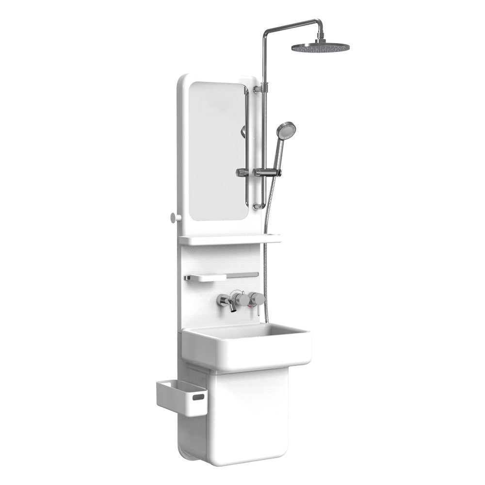 Rediscovery of bathroom space! the shower system with all-in-one wash basin; Compact Bathroom Solution-Allin-5R
