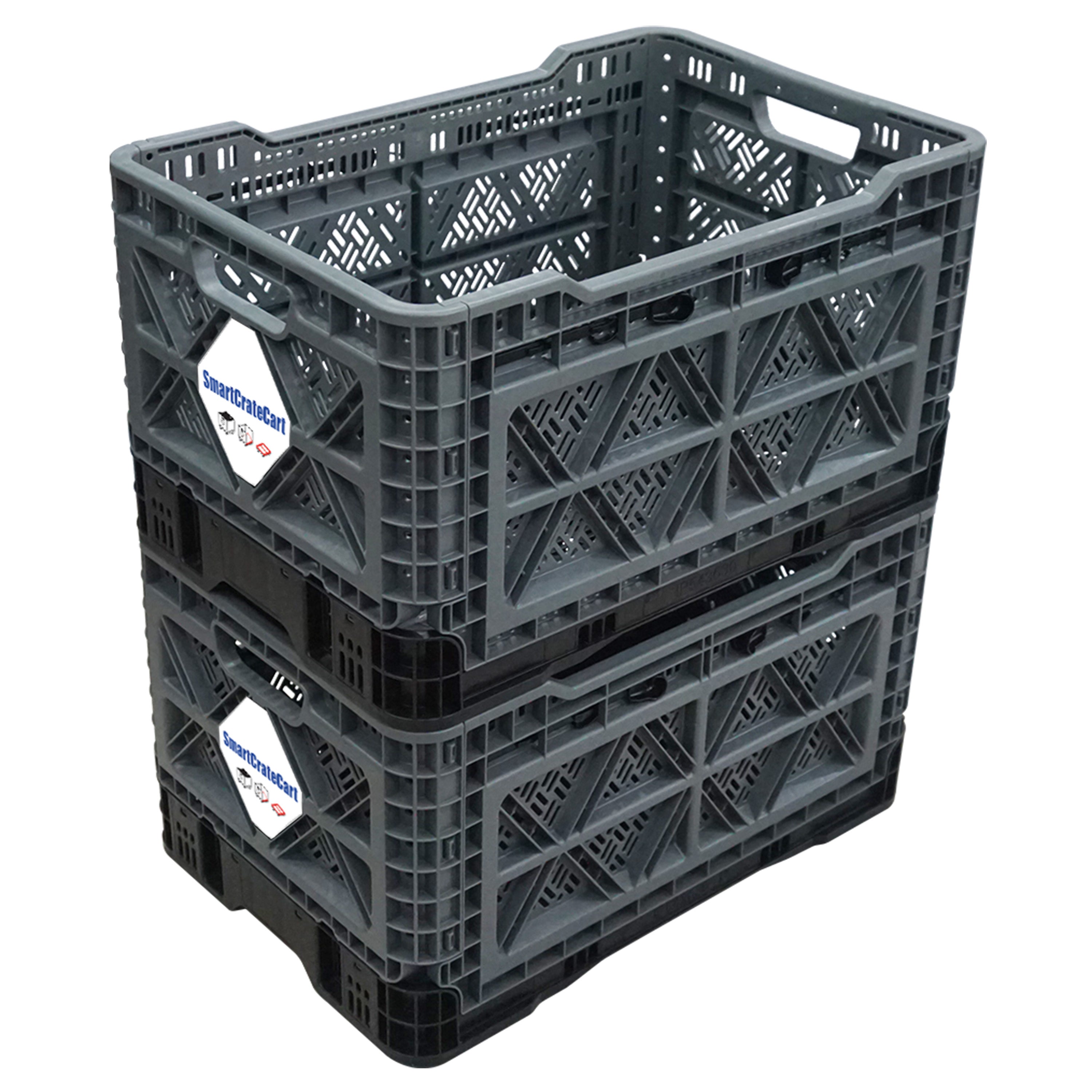 SmartCrateCart 59 Liter (15.6 Gallon) All-Purpose Collapsible and Stackable Storage Crate