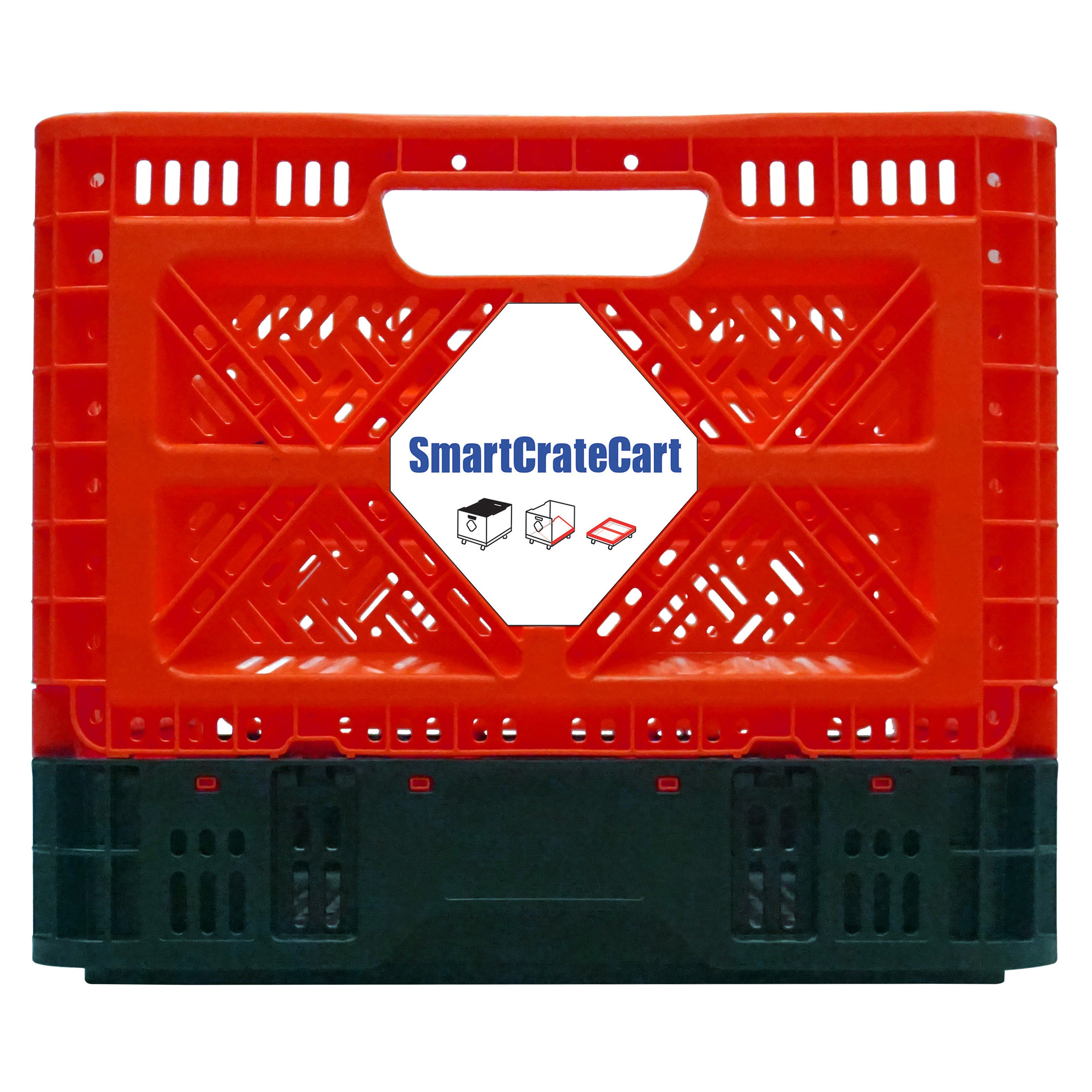 SmartCrateCart 48 Liter (12.7 Gallon) All-Purpose Collapsible and Stackable Storage Crate
