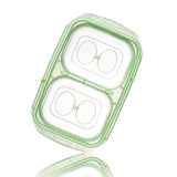 Easily Pop Out 2 Compartments Tray with Lid Green